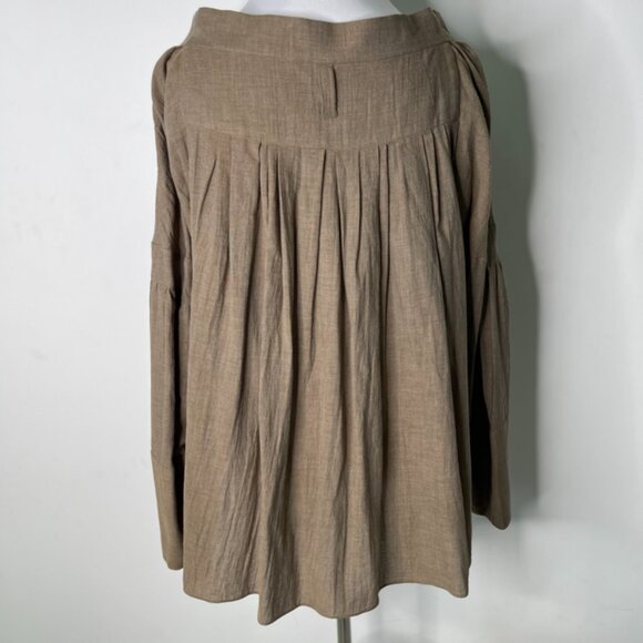 Vanessa Bruno Women's Tan Brown Long Sleeve Boat Neck Blouse Size 40 / 8 US - Picture 7 of 10